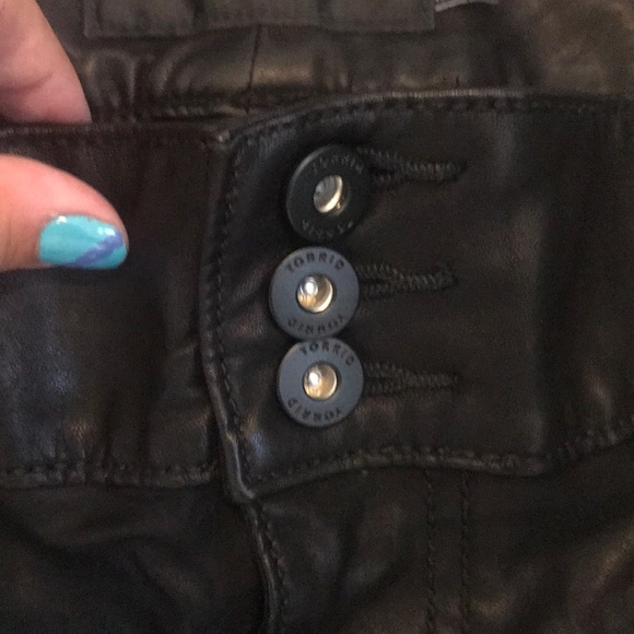 Torrid Black Pleather Straight Leg Pants - Picture 3 of 5